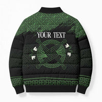 Personalized Imbolc Blessed Celtic Knot Bomber Puffer Jacket Brigids Cross Symbol - Wonder Print Shop