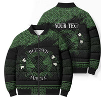 Personalized Imbolc Blessed Celtic Knot Bomber Puffer Jacket Brigids Cross Symbol - Wonder Print Shop
