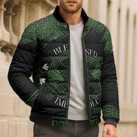 Personalized Imbolc Blessed Celtic Knot Bomber Puffer Jacket Brigids Cross Symbol - Wonder Print Shop