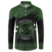 Personalized Imbolc Blessed Celtic Knot Button Sweatshirt Brigids Cross Symbol - Wonder Print Shop