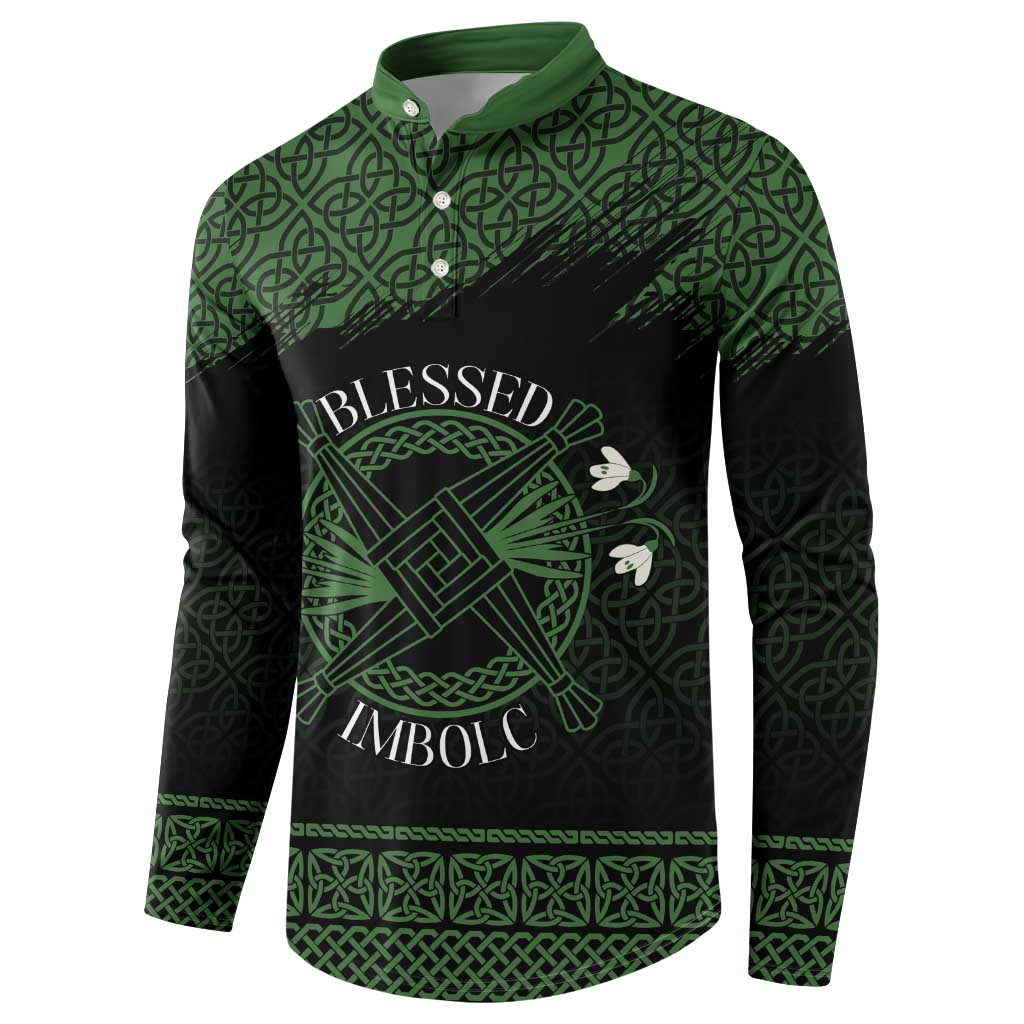 Personalized Imbolc Blessed Celtic Knot Button Sweatshirt Brigids Cross Symbol - Wonder Print Shop