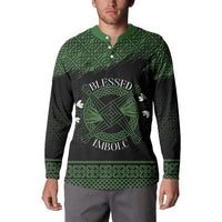 Personalized Imbolc Blessed Celtic Knot Button Sweatshirt Brigids Cross Symbol - Wonder Print Shop