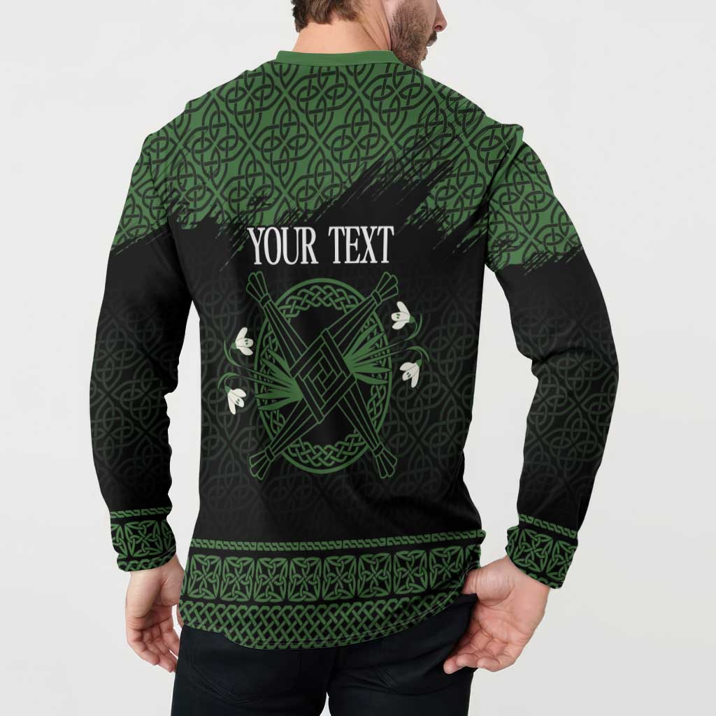 Personalized Imbolc Blessed Celtic Knot Button Sweatshirt Brigids Cross Symbol - Wonder Print Shop
