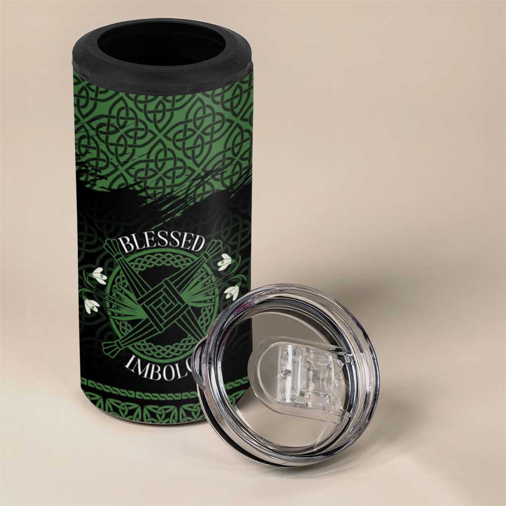 Personalized Imbolc Blessed Celtic Knot 4 in 1 Can Cooler Tumbler Brigids Cross Symbol - Wonder Print Shop
