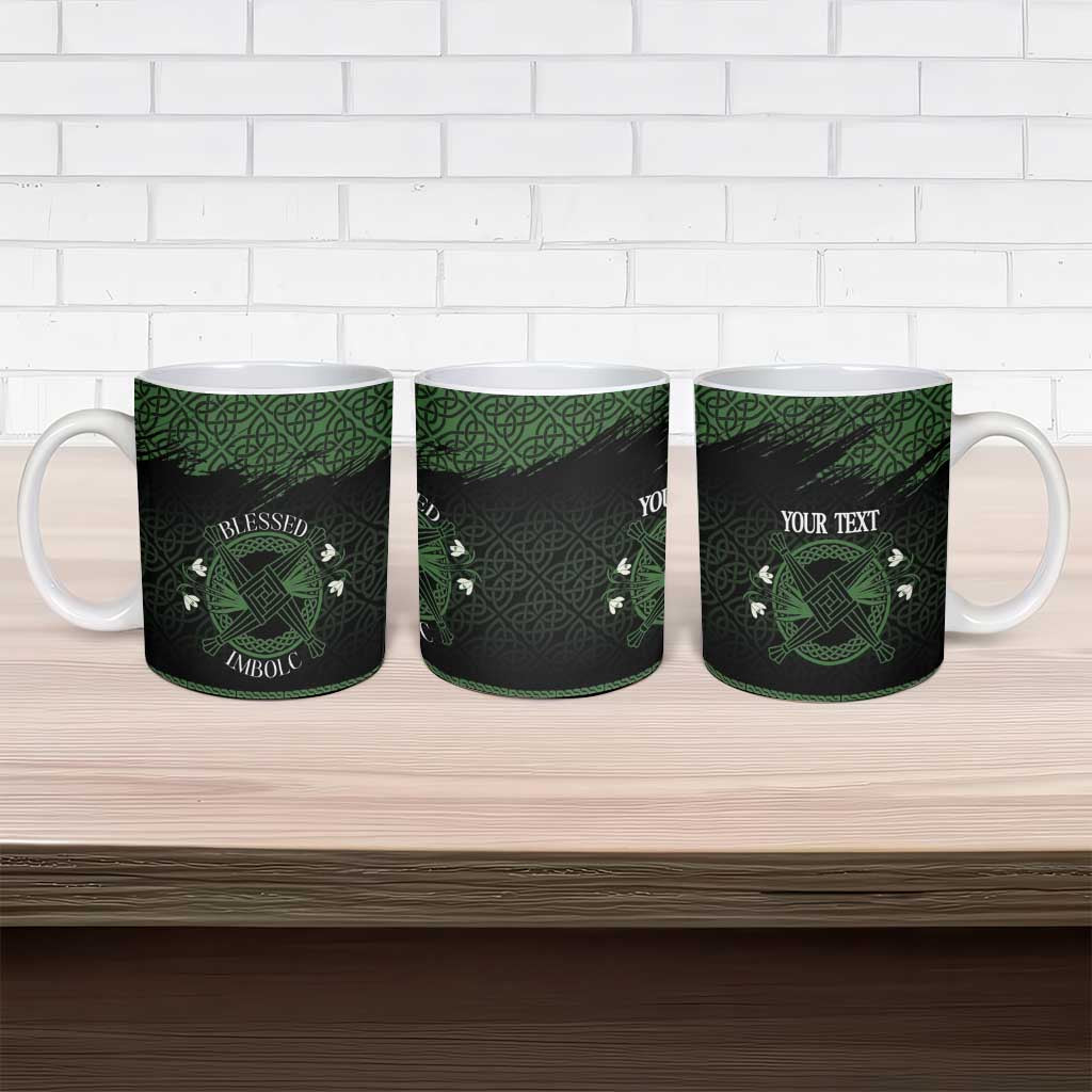 Personalized Imbolc Blessed Celtic Knot Ceramic Mug Brigids Cross Symbol - Wonder Print Shop
