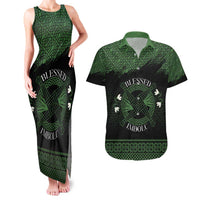 Personalized Imbolc Blessed Celtic Knot Couples Matching Tank Maxi Dress and Hawaiian Shirt Brigids Cross Symbol - Wonder Print Shop