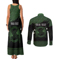 Personalized Imbolc Blessed Celtic Knot Couples Matching Tank Maxi Dress and Long Sleeve Button Shirt Brigids Cross Symbol - Wonder Print Shop