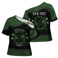 Personalized Imbolc Blessed Celtic Knot Cross Shoulder Shirt Brigids Cross Symbol - Wonder Print Shop