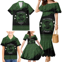 Personalized Imbolc Blessed Celtic Knot Family Matching Mermaid Dress and Hawaiian Shirt Brigids Cross Symbol - Wonder Print Shop