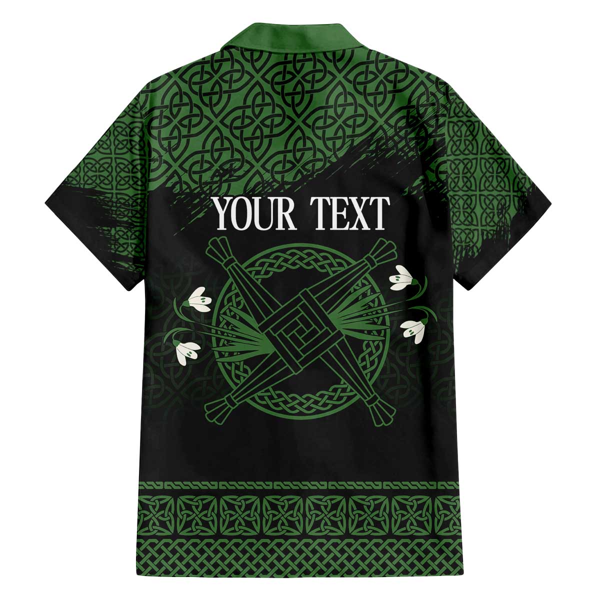 Personalized Imbolc Blessed Celtic Knot Family Matching Off The Shoulder Long Sleeve Dress and Hawaiian Shirt Brigids Cross Symbol - Wonder Print Shop