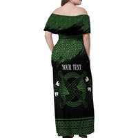 Personalized Imbolc Blessed Celtic Knot Family Matching Off Shoulder Maxi Dress and Hawaiian Shirt Brigids Cross Symbol - Wonder Print Shop