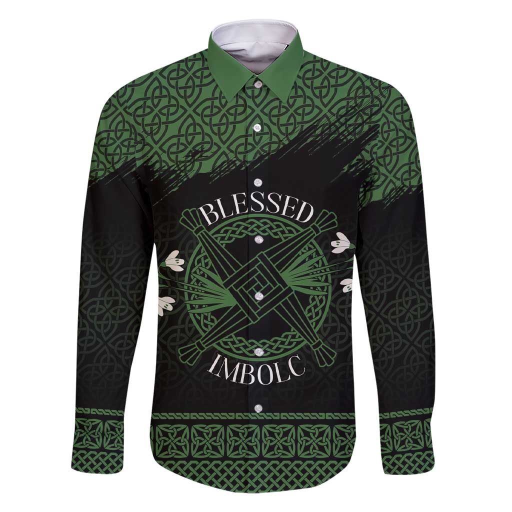 Personalized Imbolc Blessed Celtic Knot Family Matching Short Sleeve Bodycon Dress and Hawaiian Shirt Brigids Cross Symbol - Wonder Print Shop