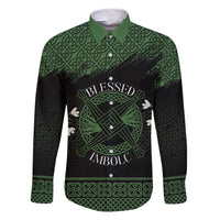 Personalized Imbolc Blessed Celtic Knot Family Matching Short Sleeve Bodycon Dress and Hawaiian Shirt Brigids Cross Symbol - Wonder Print Shop