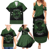 Personalized Imbolc Blessed Celtic Knot Family Matching Summer Maxi Dress and Hawaiian Shirt Brigids Cross Symbol - Wonder Print Shop