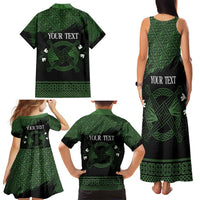 Personalized Imbolc Blessed Celtic Knot Family Matching Tank Maxi Dress and Hawaiian Shirt Brigids Cross Symbol - Wonder Print Shop