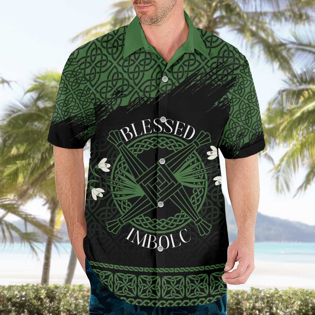Personalized Imbolc Blessed Celtic Knot Hawaiian Shirt Brigids Cross Symbol - Wonder Print Shop