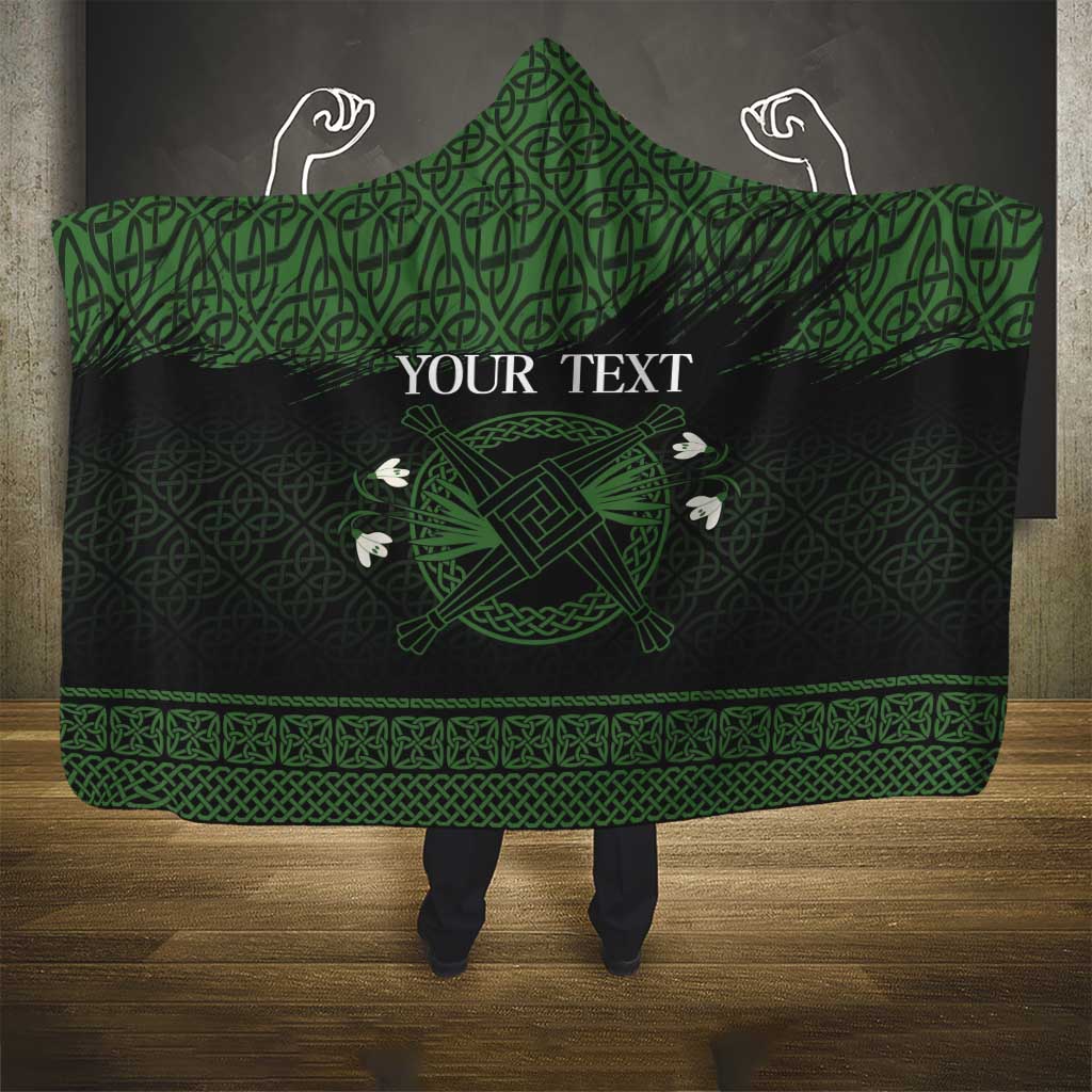 Personalized Imbolc Blessed Celtic Knot Hooded Blanket Brigids Cross Symbol - Wonder Print Shop