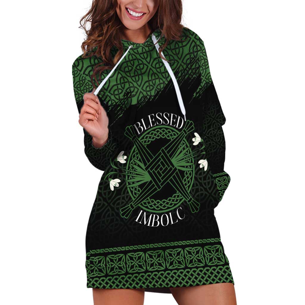 Personalized Imbolc Blessed Celtic Knot Hoodie Dress Brigids Cross Symbol - Wonder Print Shop