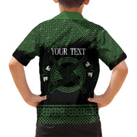 Personalized Imbolc Blessed Celtic Knot Kid Hawaiian Shirt Brigids Cross Symbol - Wonder Print Shop