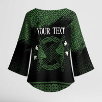 Personalized Imbolc Blessed Celtic Knot Kimono Sleeve Blouse Brigids Cross Symbol - Wonder Print Shop