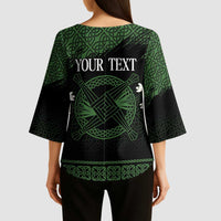 Personalized Imbolc Blessed Celtic Knot Kimono Sleeve Blouse Brigids Cross Symbol - Wonder Print Shop
