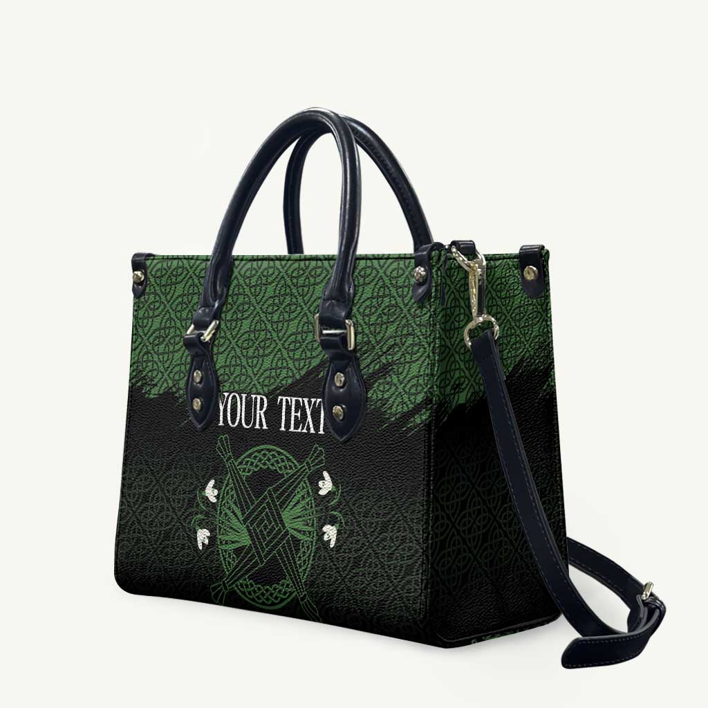 Personalized Imbolc Blessed Celtic Knot Leather Bag Brigids Cross Symbol - Wonder Print Shop