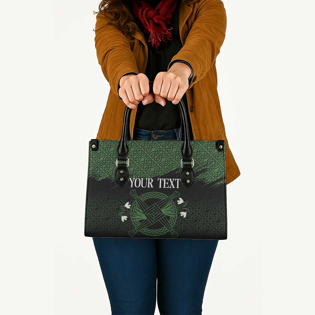Personalized Imbolc Blessed Celtic Knot Leather Bag Brigids Cross Symbol - Wonder Print Shop
