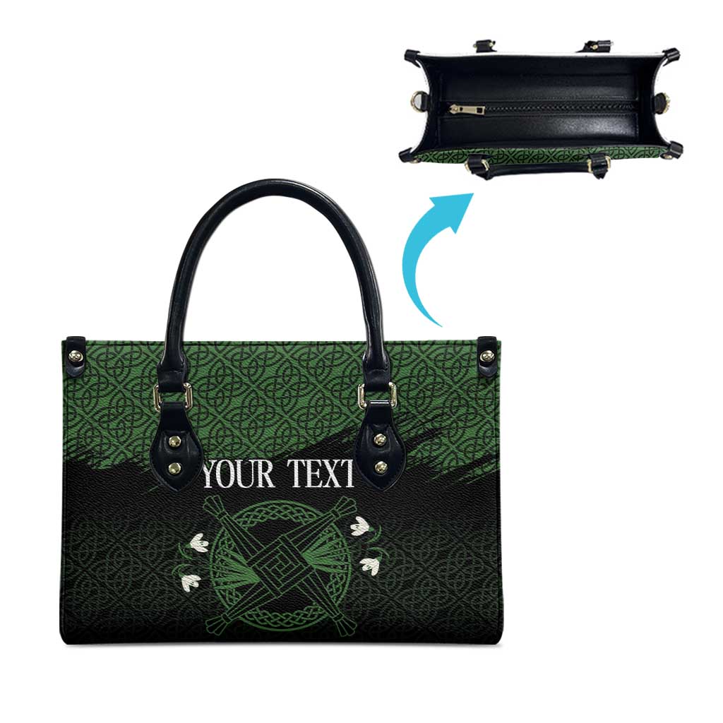 Personalized Imbolc Blessed Celtic Knot Leather Bag Brigids Cross Symbol - Wonder Print Shop