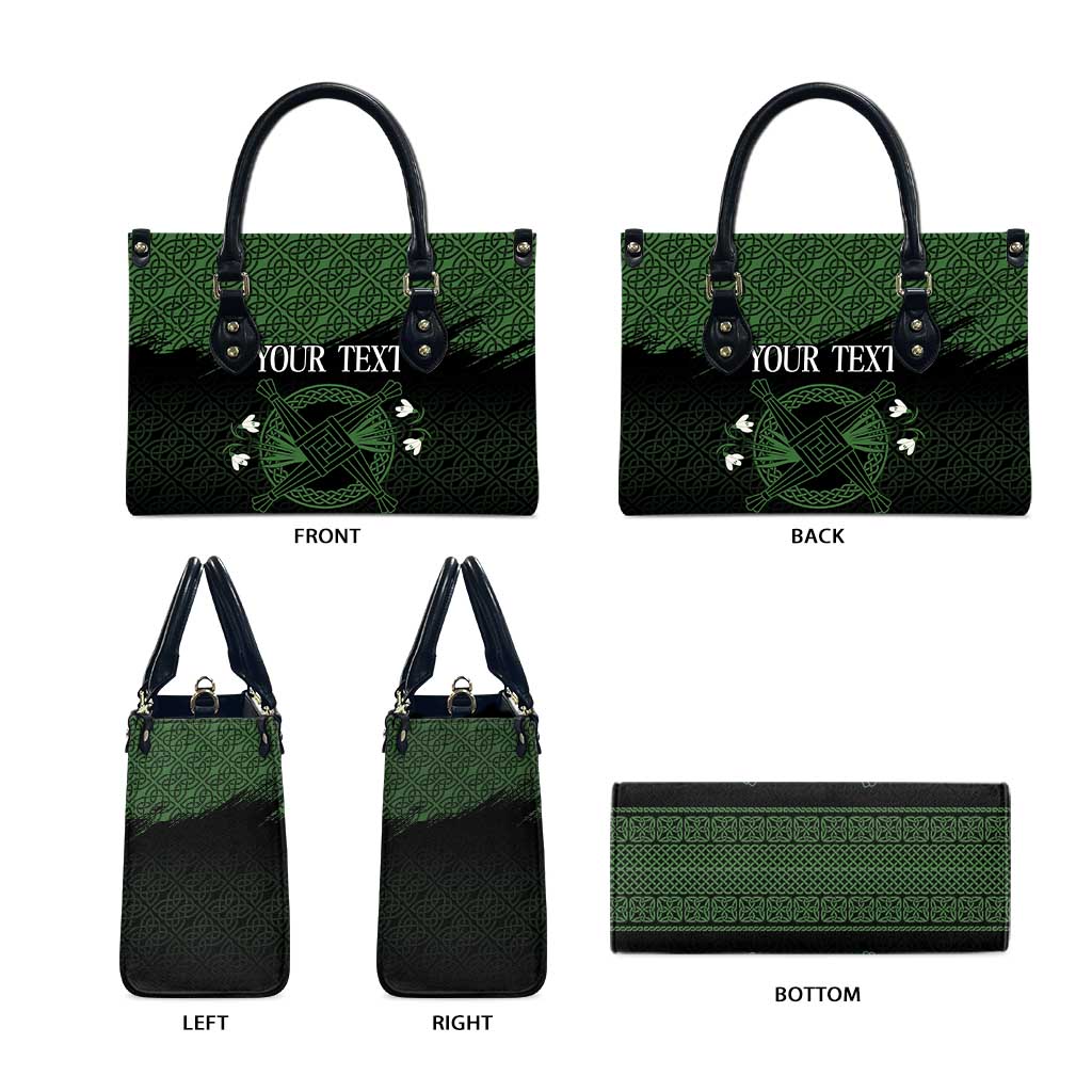 Personalized Imbolc Blessed Celtic Knot Leather Bag Brigids Cross Symbol - Wonder Print Shop