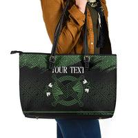 Personalized Imbolc Blessed Celtic Knot Leather Tote Bag Brigids Cross Symbol - Wonder Print Shop