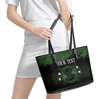Personalized Imbolc Blessed Celtic Knot Leather Tote Bag Brigids Cross Symbol - Wonder Print Shop