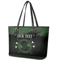 Personalized Imbolc Blessed Celtic Knot Leather Tote Bag Brigids Cross Symbol - Wonder Print Shop