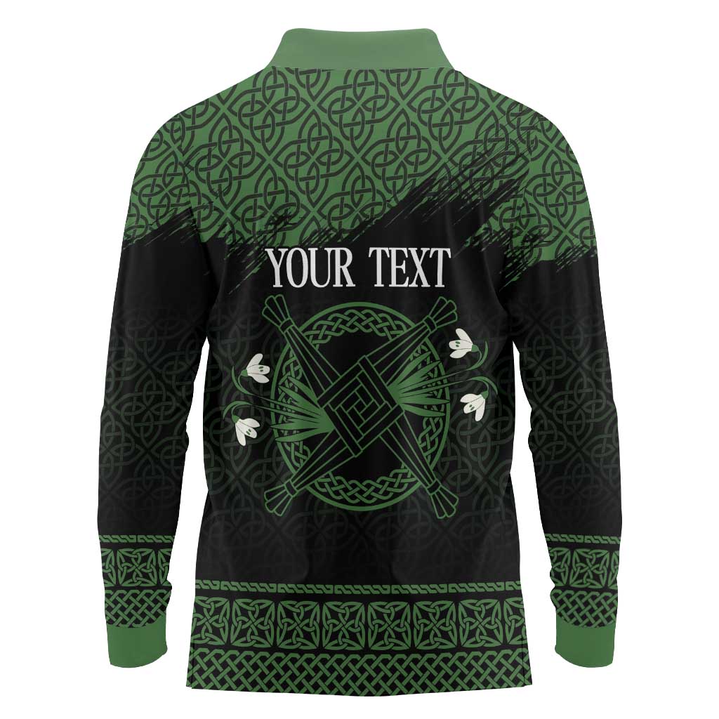 Personalized Imbolc Blessed Celtic Knot Long Sleeve Polo Shirt Brigids Cross Symbol - Wonder Print Shop