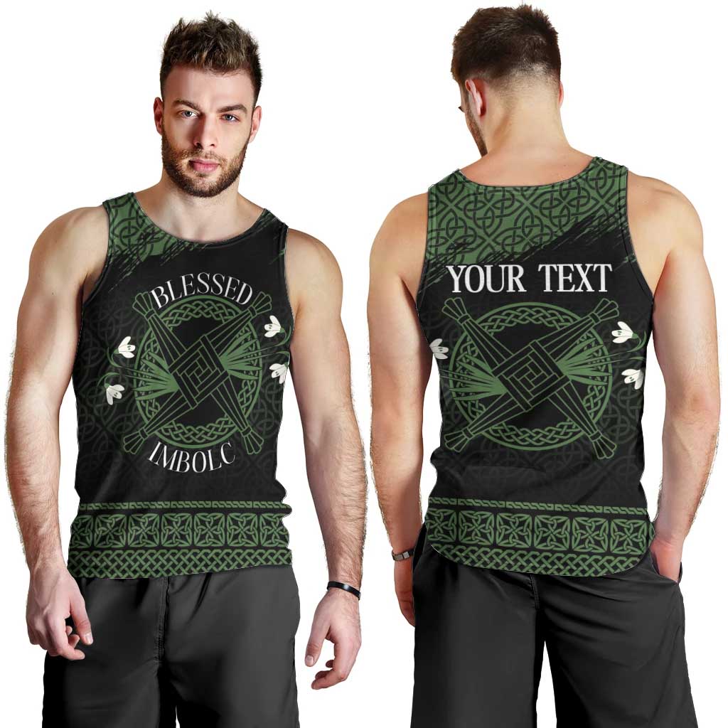 Personalized Imbolc Blessed Celtic Knot Men Tank Top Brigids Cross Symbol - Wonder Print Shop