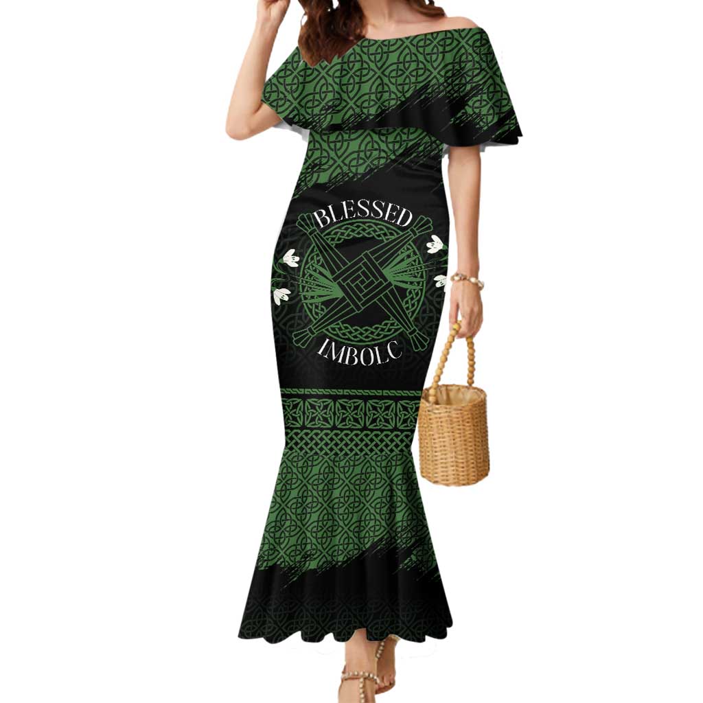 Personalized Imbolc Blessed Celtic Knot Mermaid Dress Brigids Cross Symbol - Wonder Print Shop