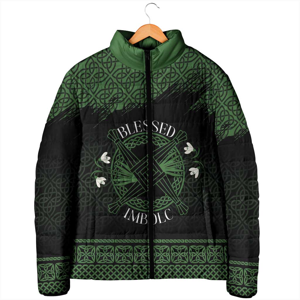 Personalized Imbolc Blessed Celtic Knot Padded Jacket Brigids Cross Symbol - Wonder Print Shop