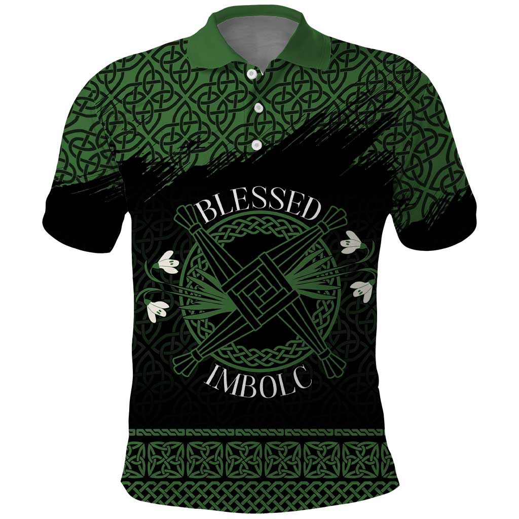 Personalized Imbolc Blessed Celtic Knot Polo Shirt Brigids Cross Symbol - Wonder Print Shop
