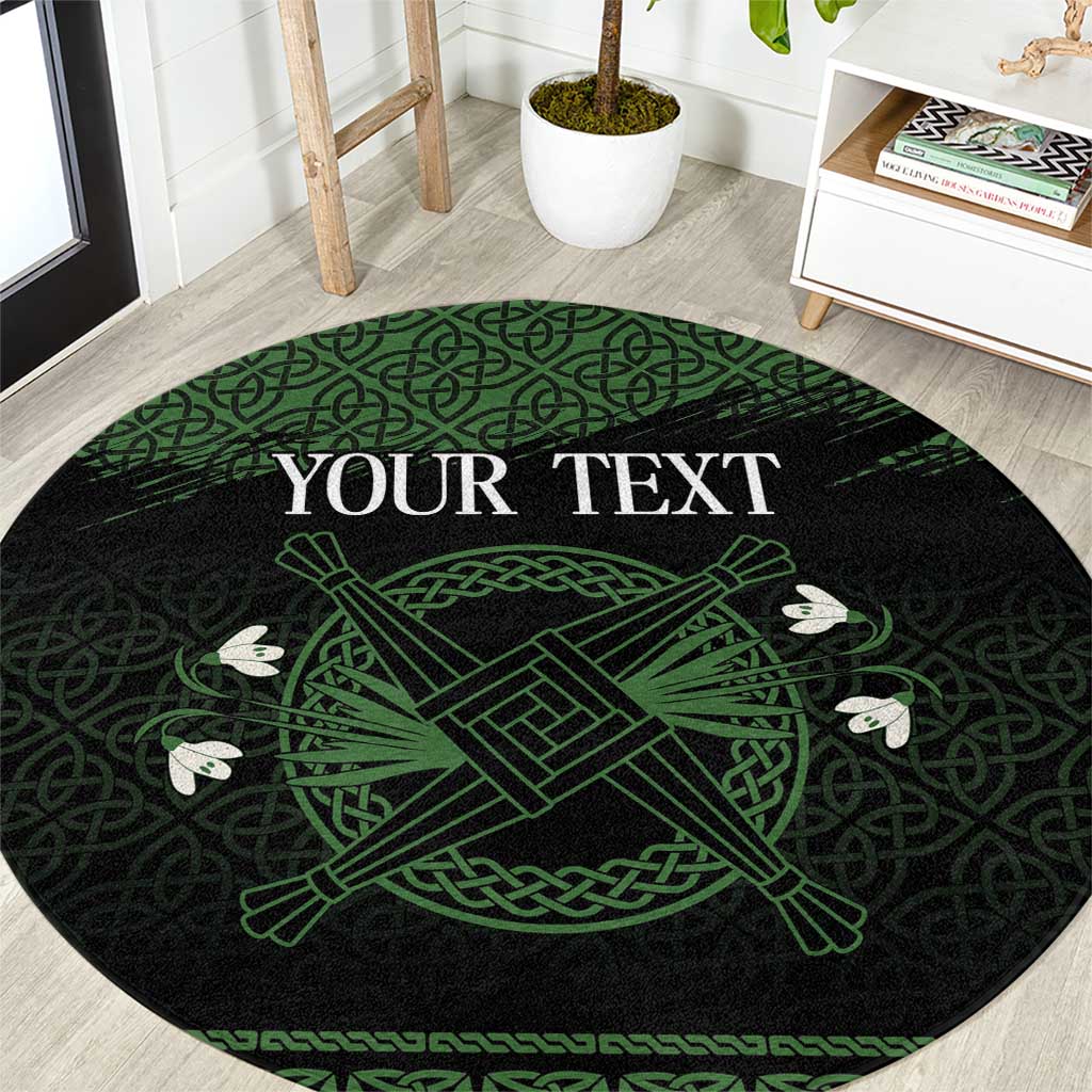 Personalized Imbolc Blessed Celtic Knot Round Carpet Brigids Cross Symbol - Wonder Print Shop