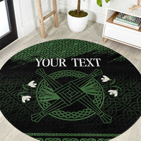 Personalized Imbolc Blessed Celtic Knot Round Carpet Brigids Cross Symbol - Wonder Print Shop