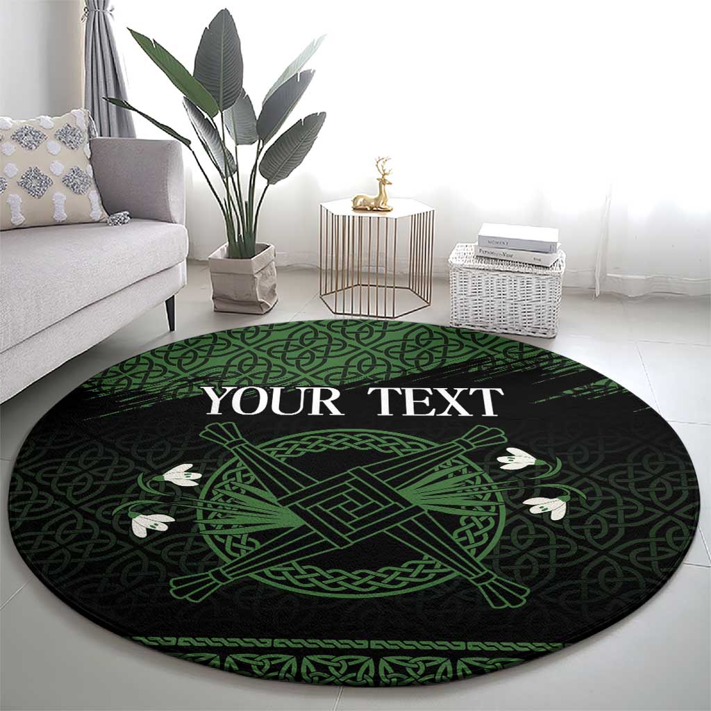 Personalized Imbolc Blessed Celtic Knot Round Carpet Brigids Cross Symbol - Wonder Print Shop