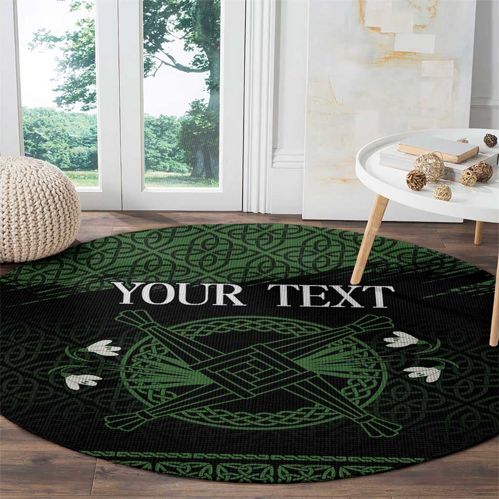 Personalized Imbolc Blessed Celtic Knot Round Carpet Brigids Cross Symbol - Wonder Print Shop