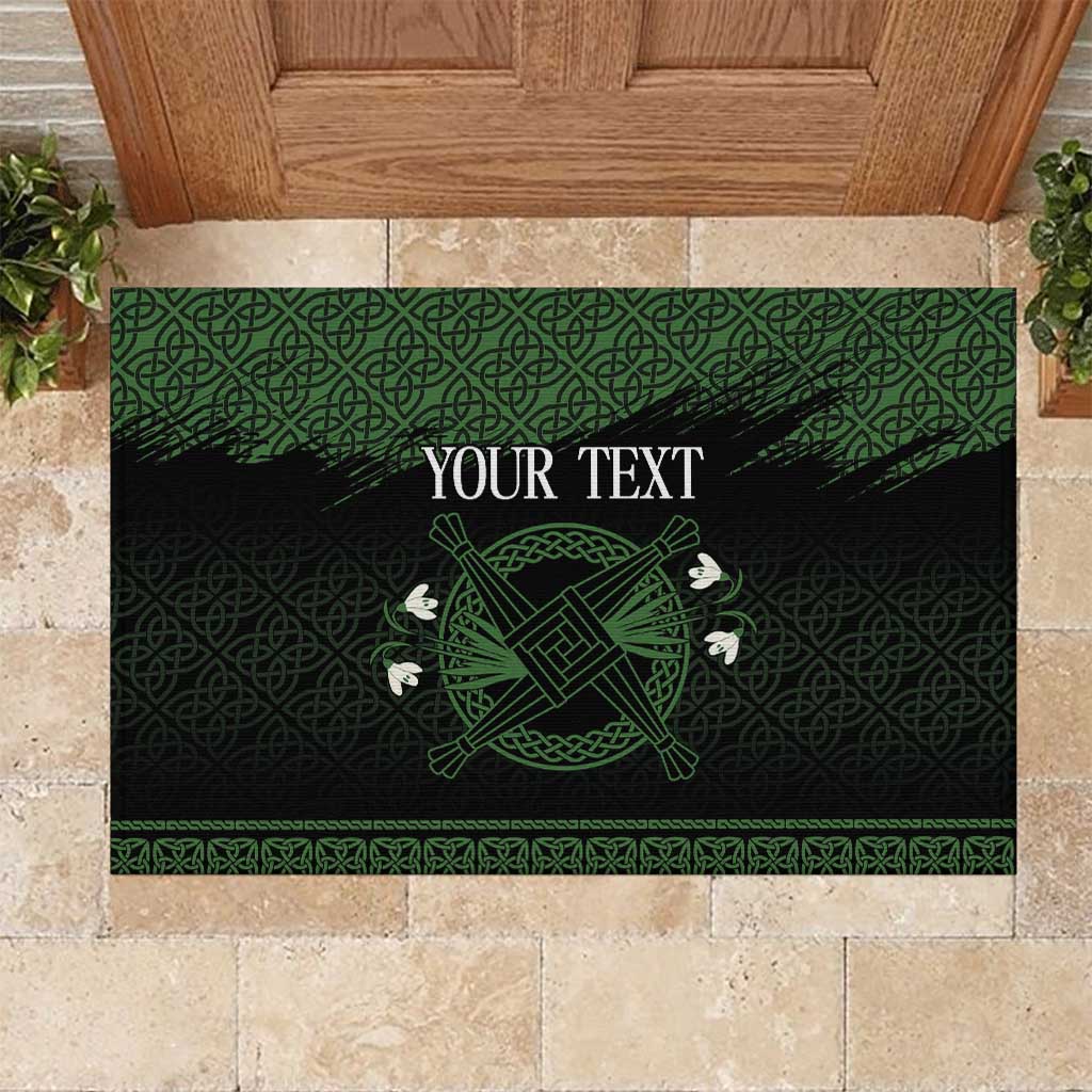 Personalized Imbolc Blessed Celtic Knot Rubber Doormat Brigids Cross Symbol - Wonder Print Shop
