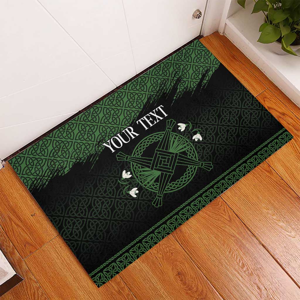 Personalized Imbolc Blessed Celtic Knot Rubber Doormat Brigids Cross Symbol - Wonder Print Shop