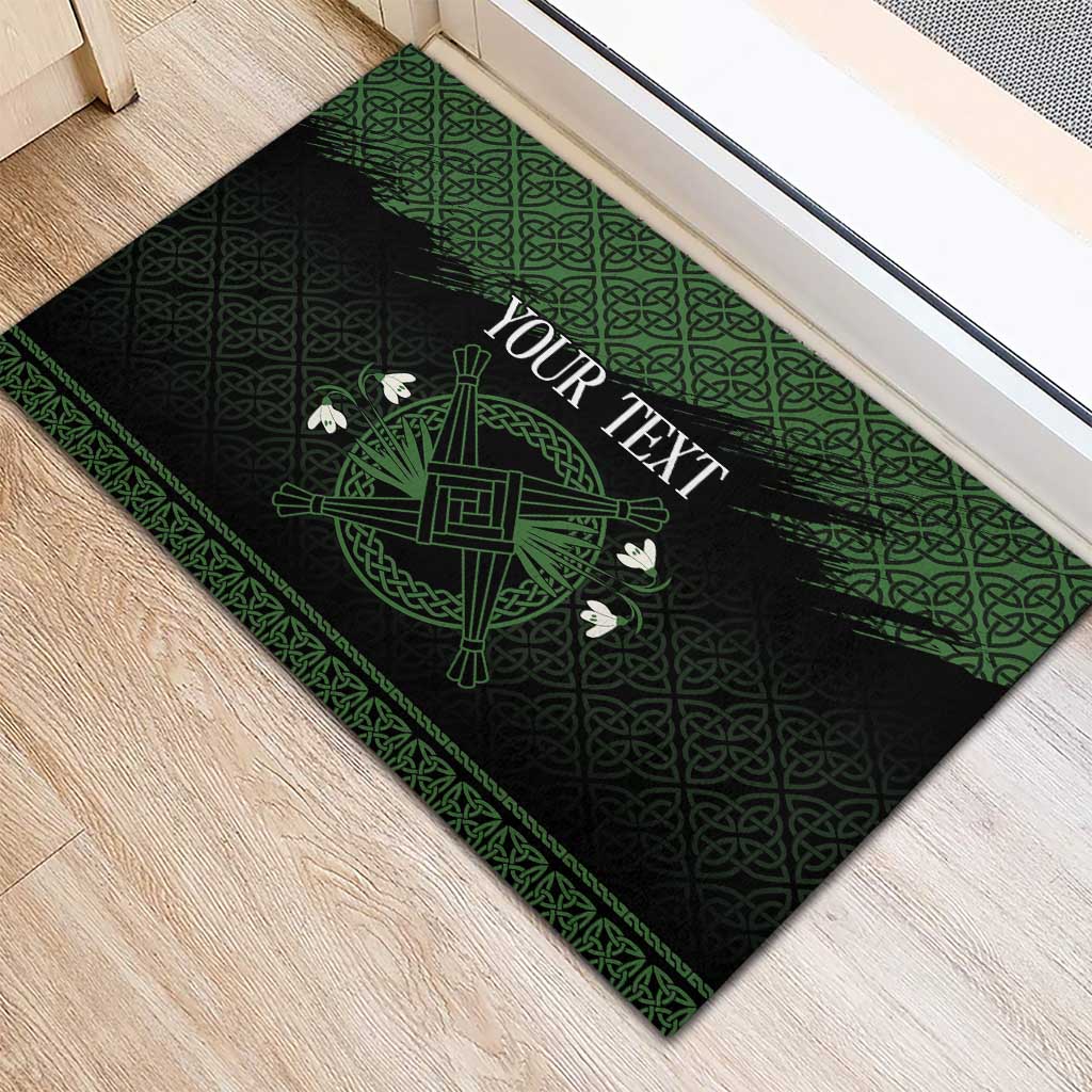 Personalized Imbolc Blessed Celtic Knot Rubber Doormat Brigids Cross Symbol - Wonder Print Shop