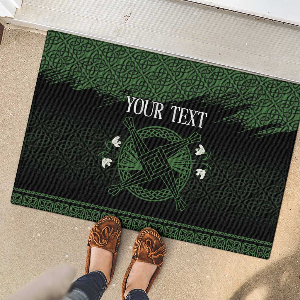 Personalized Imbolc Blessed Celtic Knot Rubber Doormat Brigids Cross Symbol - Wonder Print Shop