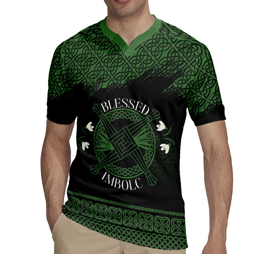 Personalized Imbolc Blessed Celtic Knot Rugby Jersey Brigids Cross Symbol - Wonder Print Shop