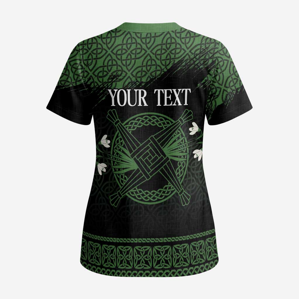 Personalized Imbolc Blessed Celtic Knot Scrub Top Brigids Cross Symbol - Wonder Print Shop