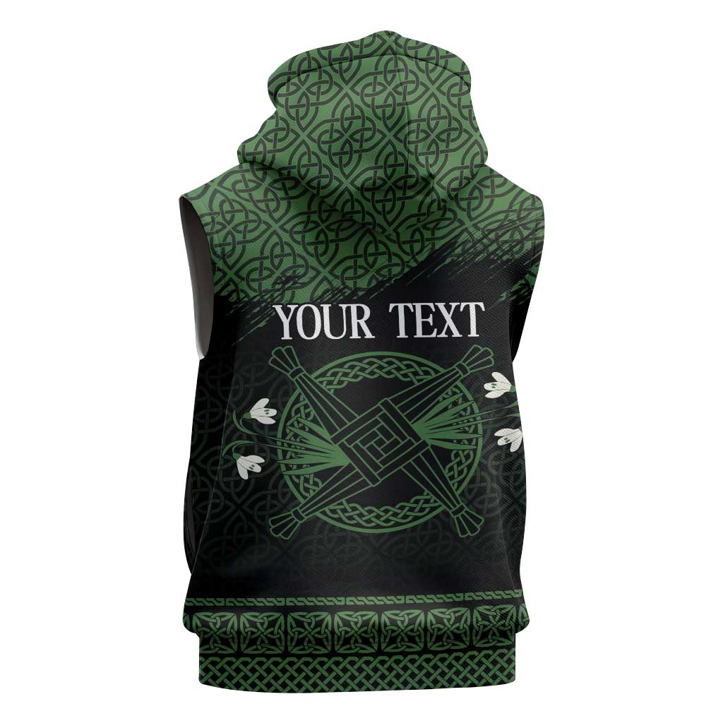Personalized Imbolc Blessed Celtic Knot Sleeveless Hoodie Brigids Cross Symbol - Wonder Print Shop