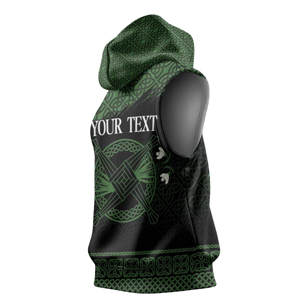 Personalized Imbolc Blessed Celtic Knot Sleeveless Hoodie Brigids Cross Symbol - Wonder Print Shop