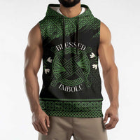 Personalized Imbolc Blessed Celtic Knot Sleeveless Hoodie Brigids Cross Symbol - Wonder Print Shop